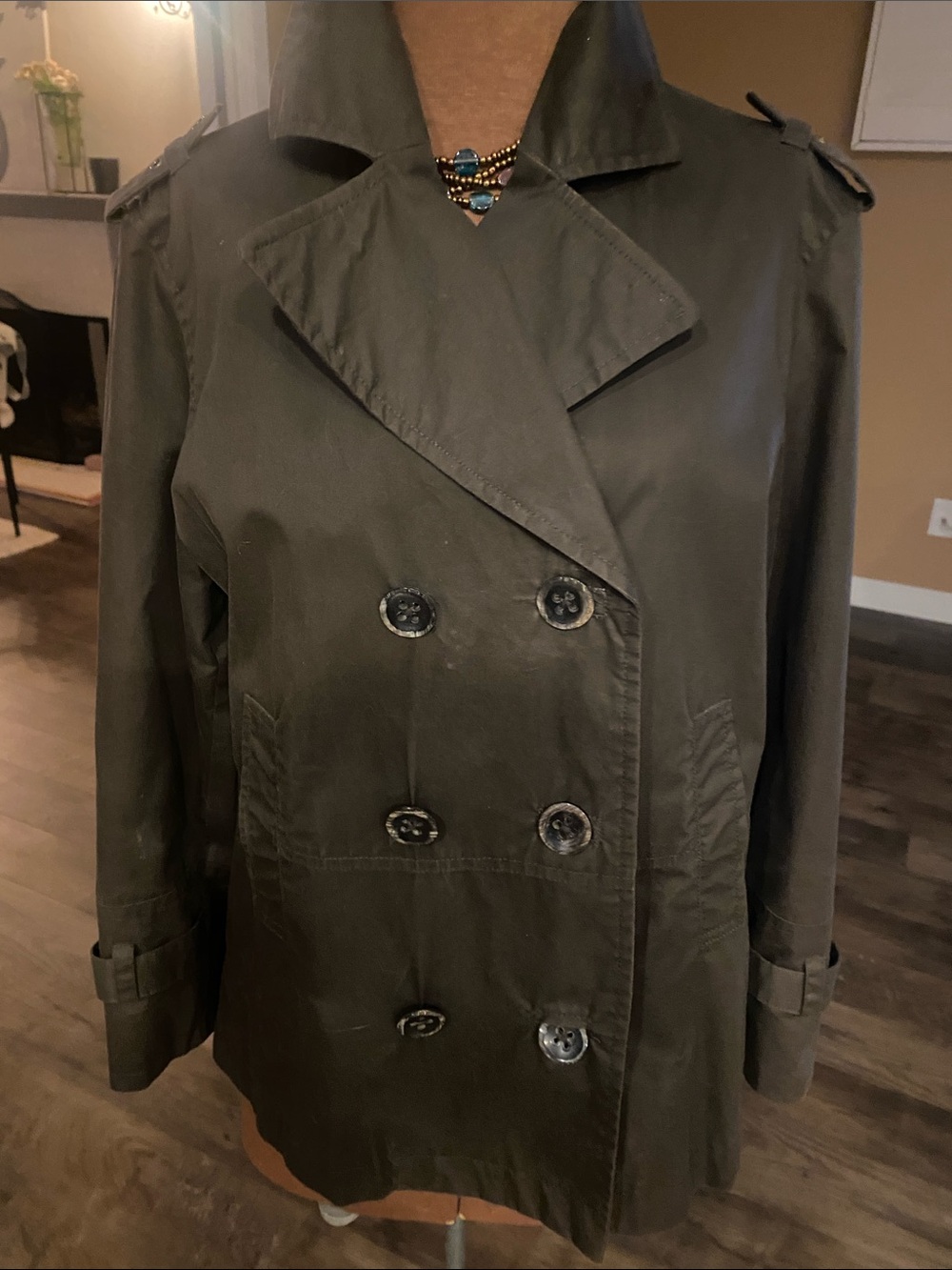 Faconnable Double-Breasted Trench Coat in dark chocolate brown